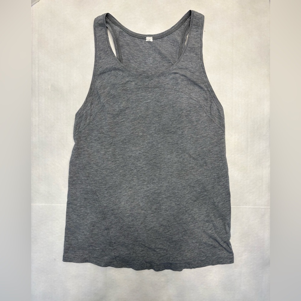 Lululemon Racerback Tank Top Love Heathered Grey 6 Cotton Yoga Workout Fitness